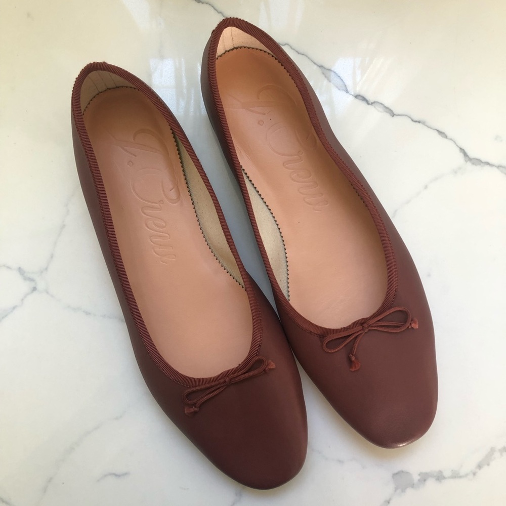 NIB J. Crew Zoe Ballet Flats brown